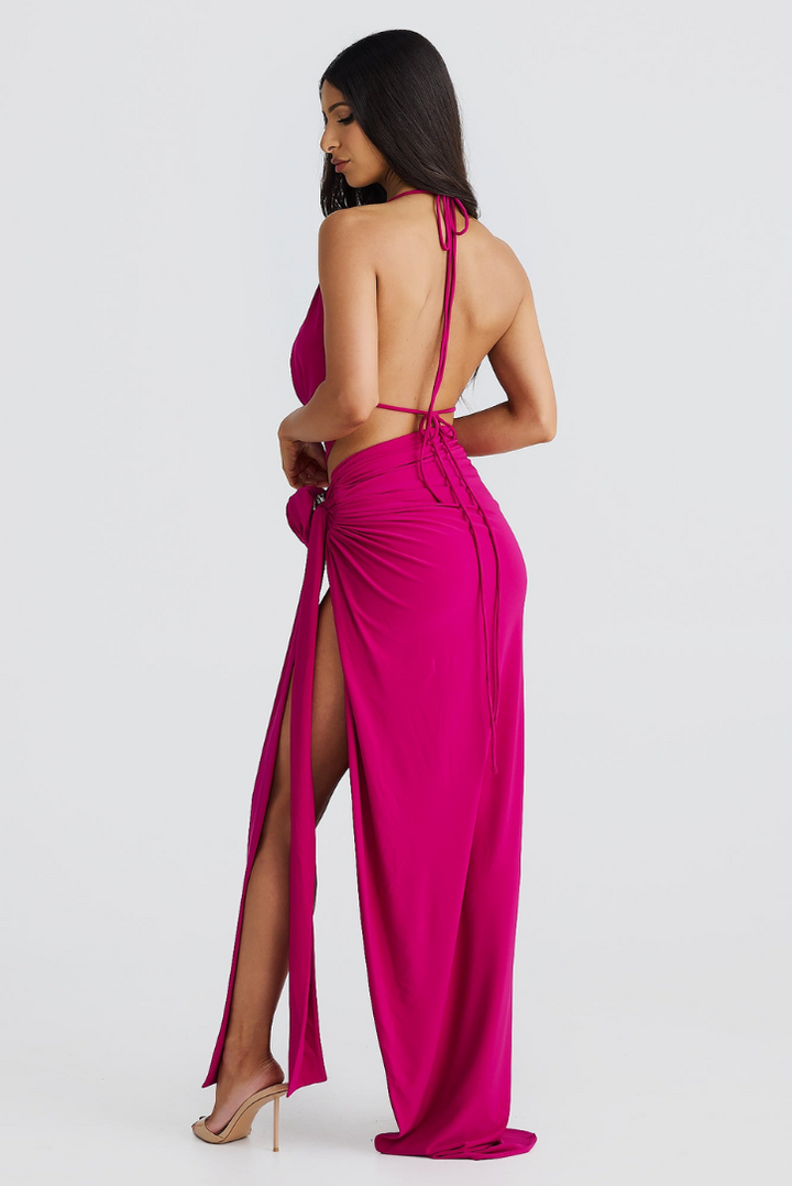 Riviera Bloom Drape Maxi Set