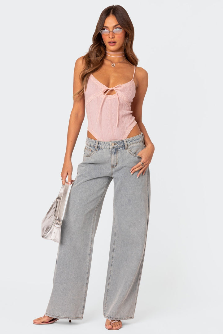 Bella Bow Pocket Wide-Leg Jeans