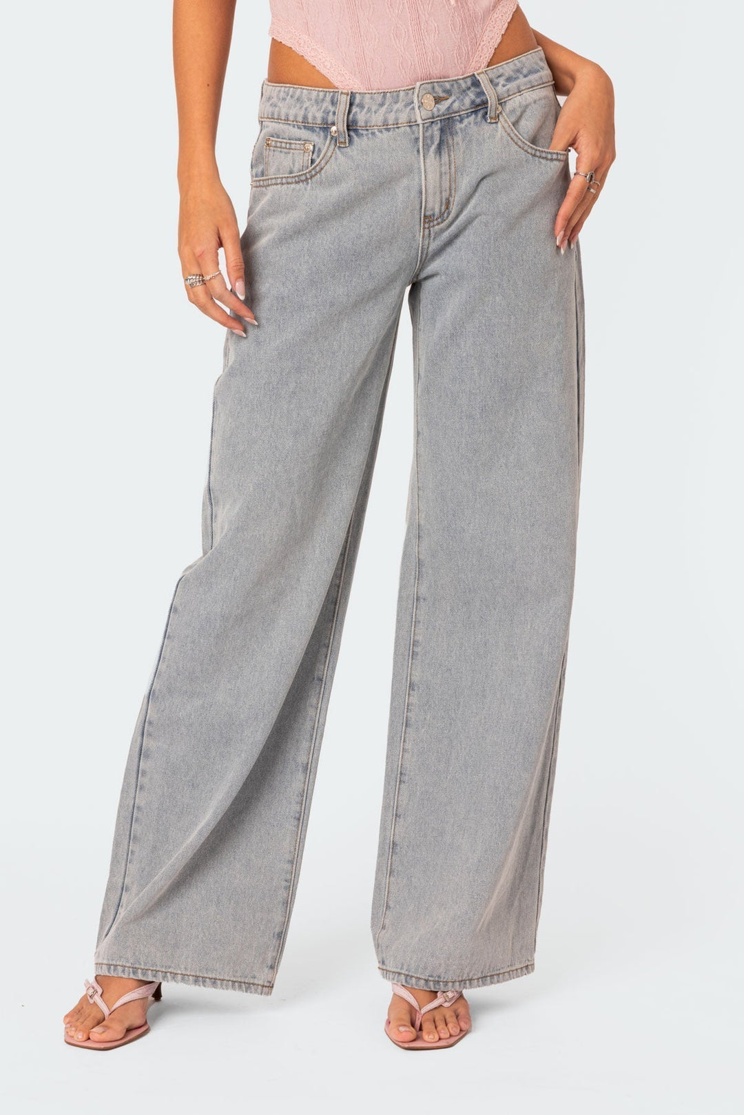 Bella Bow Pocket Wide-Leg Jeans