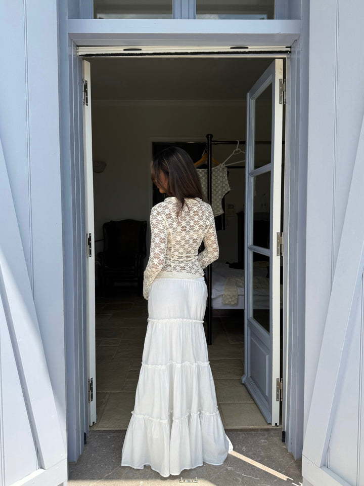 Thalia Trim lace top - cream