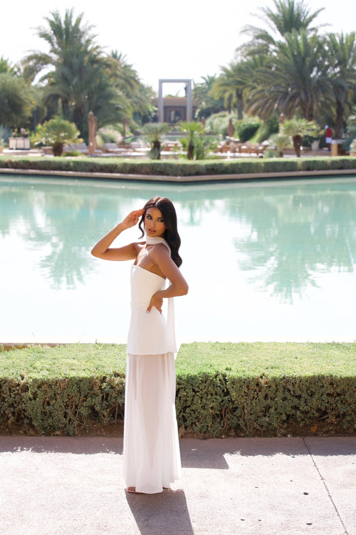 Elodie - Strapless Chiffon Gown