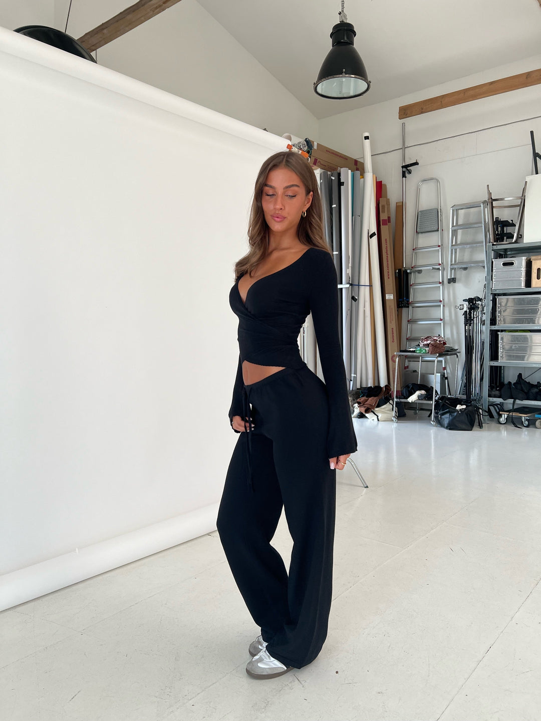 Knit trousers - black