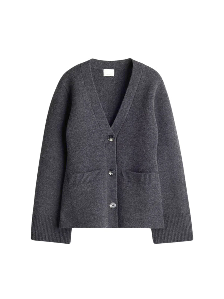 All-match V-neck Long-sleeved Knitted Cardigan