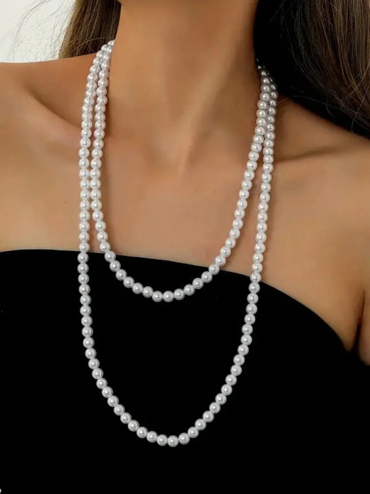 Simple Knotted Multilayer Long Necklace