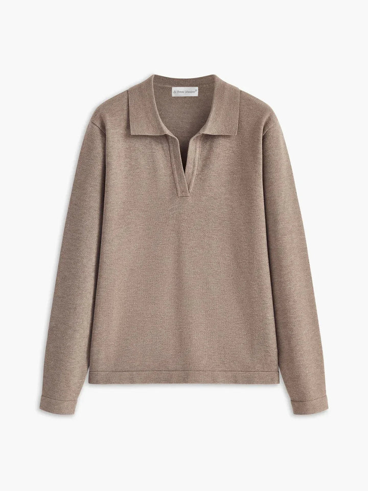 Minimalist Style Knit Polo Sweater