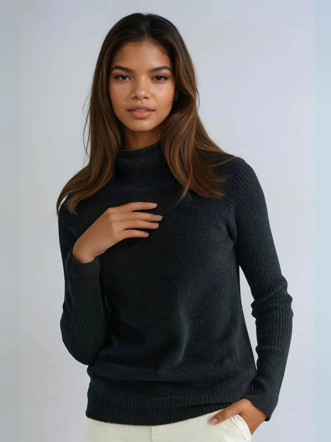 Casual Style Loose Turtleneck Sweater