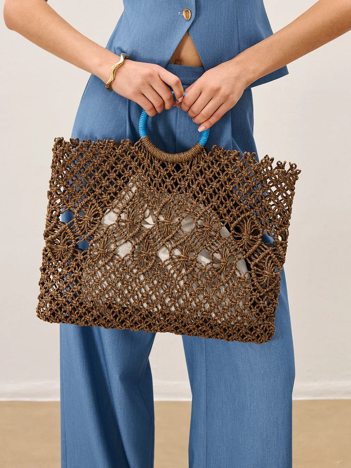 Crochet Tote Bag With Inner Lining
