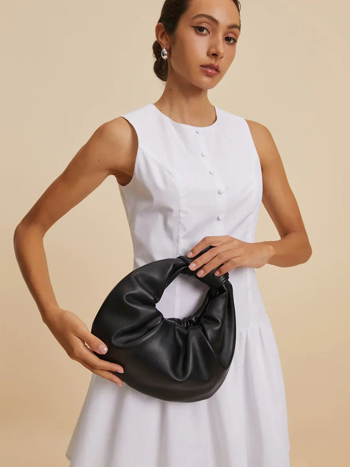 All-match Crescent Knotted Ruched Bag