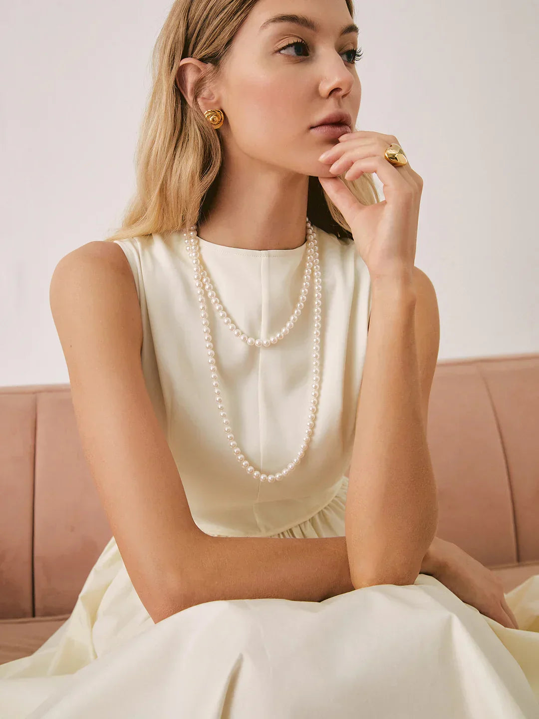 Always Chic Double Layered Pearl Necklace