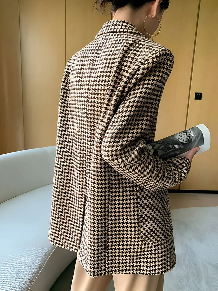 Belford Belted Houndstooth Blazer