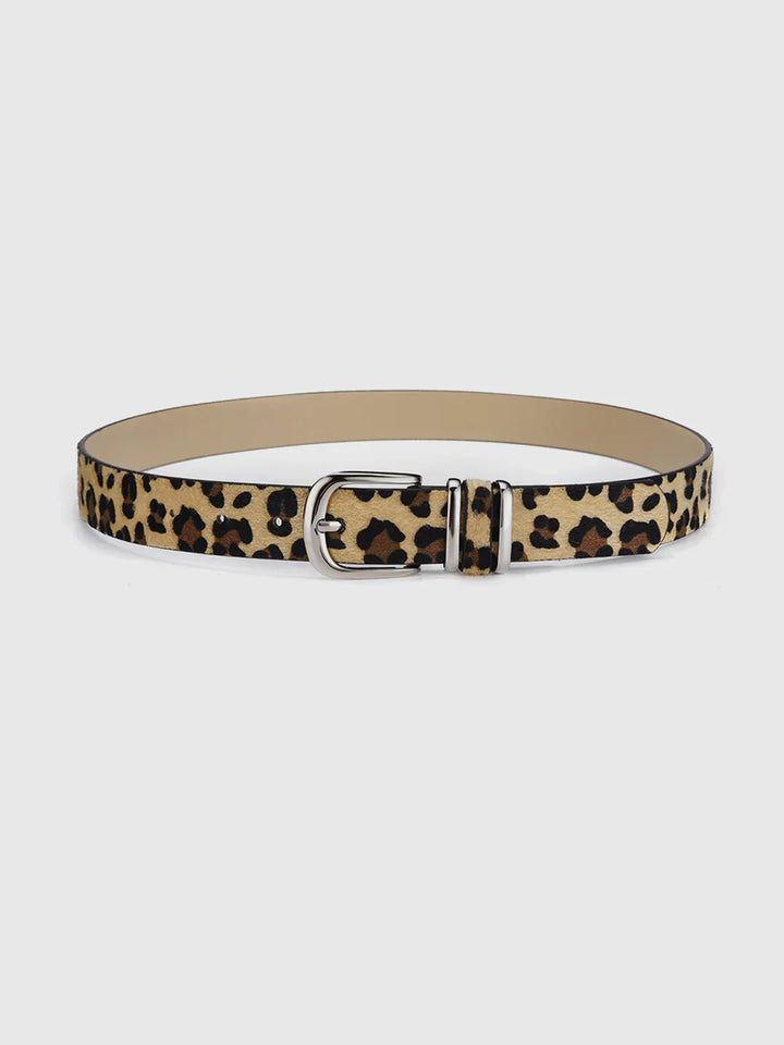 Vintage Style Leopard Printed Buckle Belt
