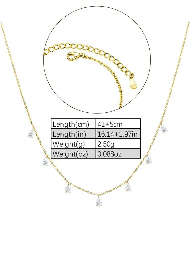 Teardrop Elegance Dainty Necklace