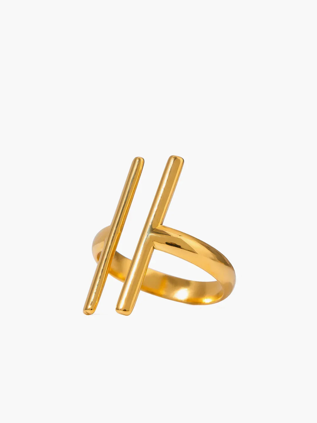 Sculpted Minimal Bar Ring