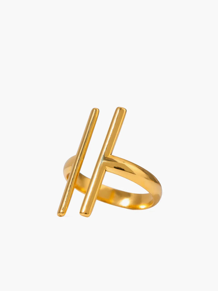 Sculpted Minimal Bar Ring