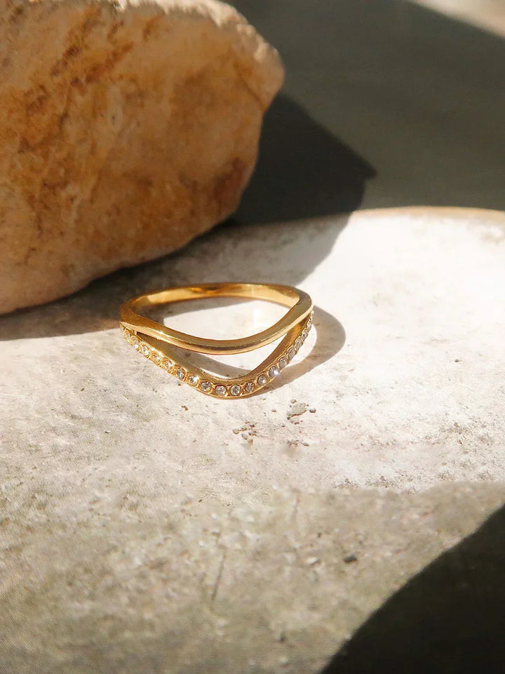 Diamond Drift Gold Ring