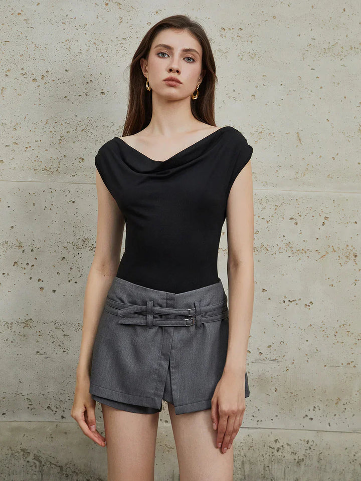 Casual Style Backless Lace-up Top