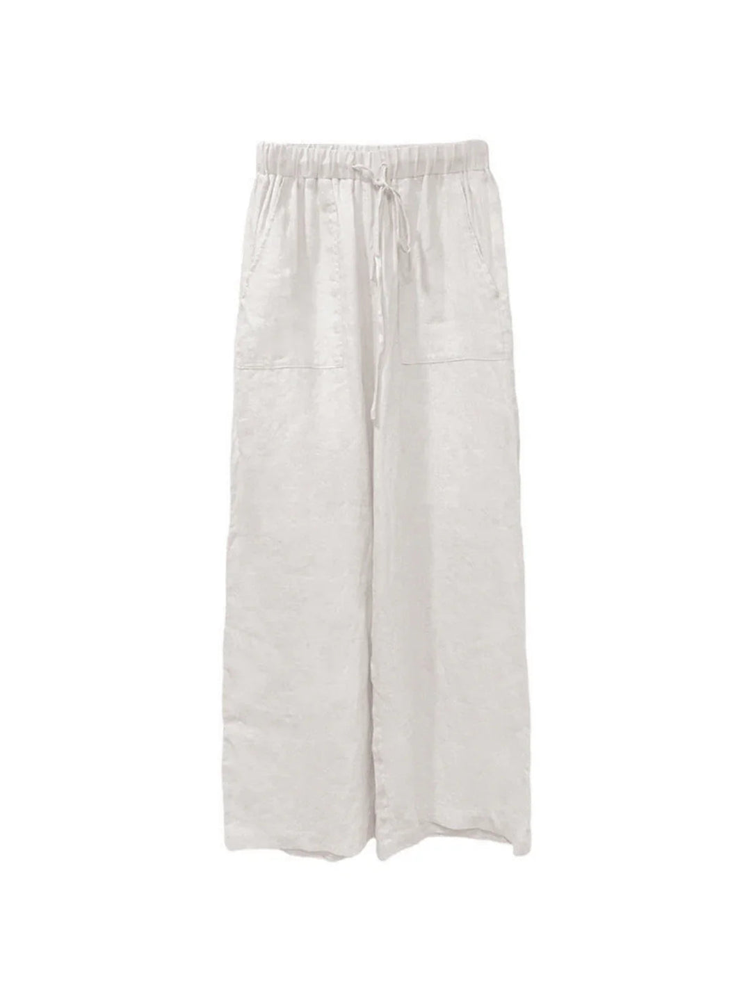 Linen High Waist Straight-Leg Pants