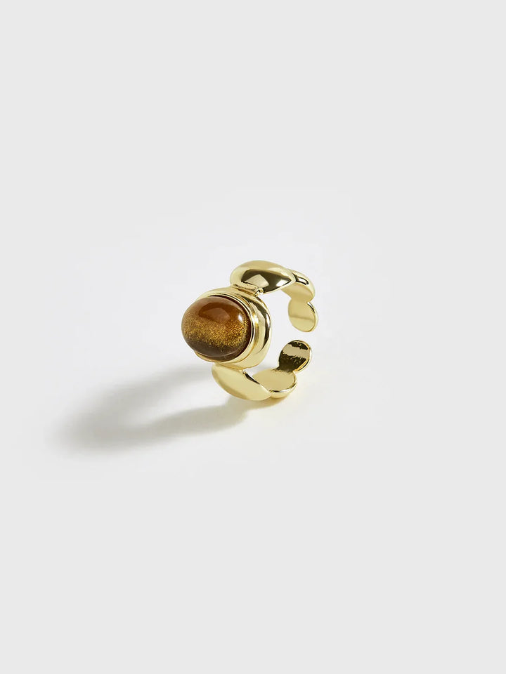 Vintage-Inspired Brown Stone Ring