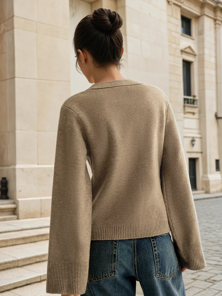 V-neck Button Knitted Cardigan