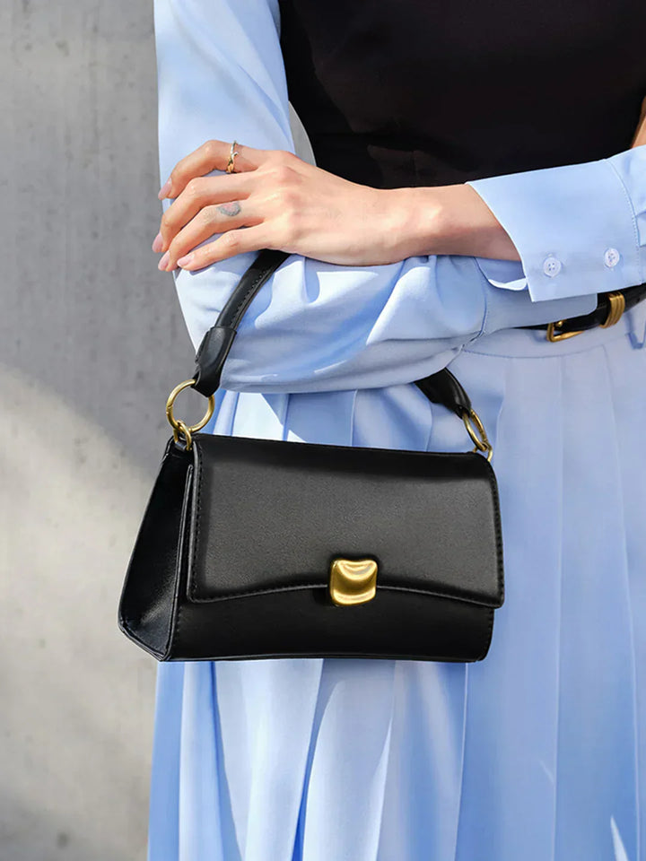 Elegant Style Black Baguette Flap Armpit Bag