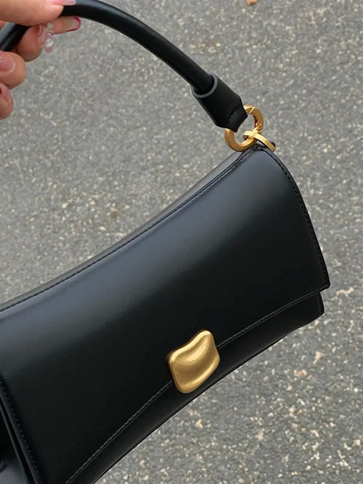 Elegant Style Black Baguette Flap Armpit Bag
