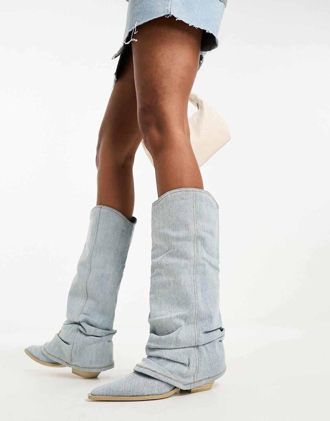 Dakota Slouchy Denim Pointed Boots