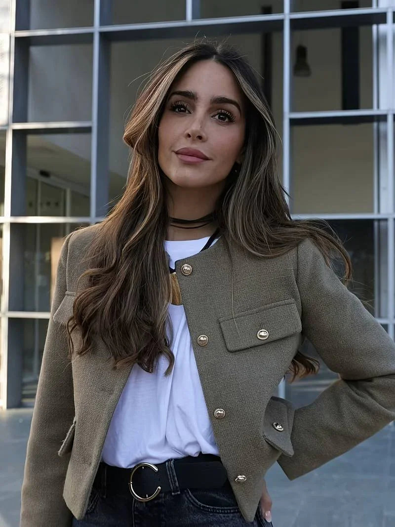 Classic Style Olive Green Cardigan