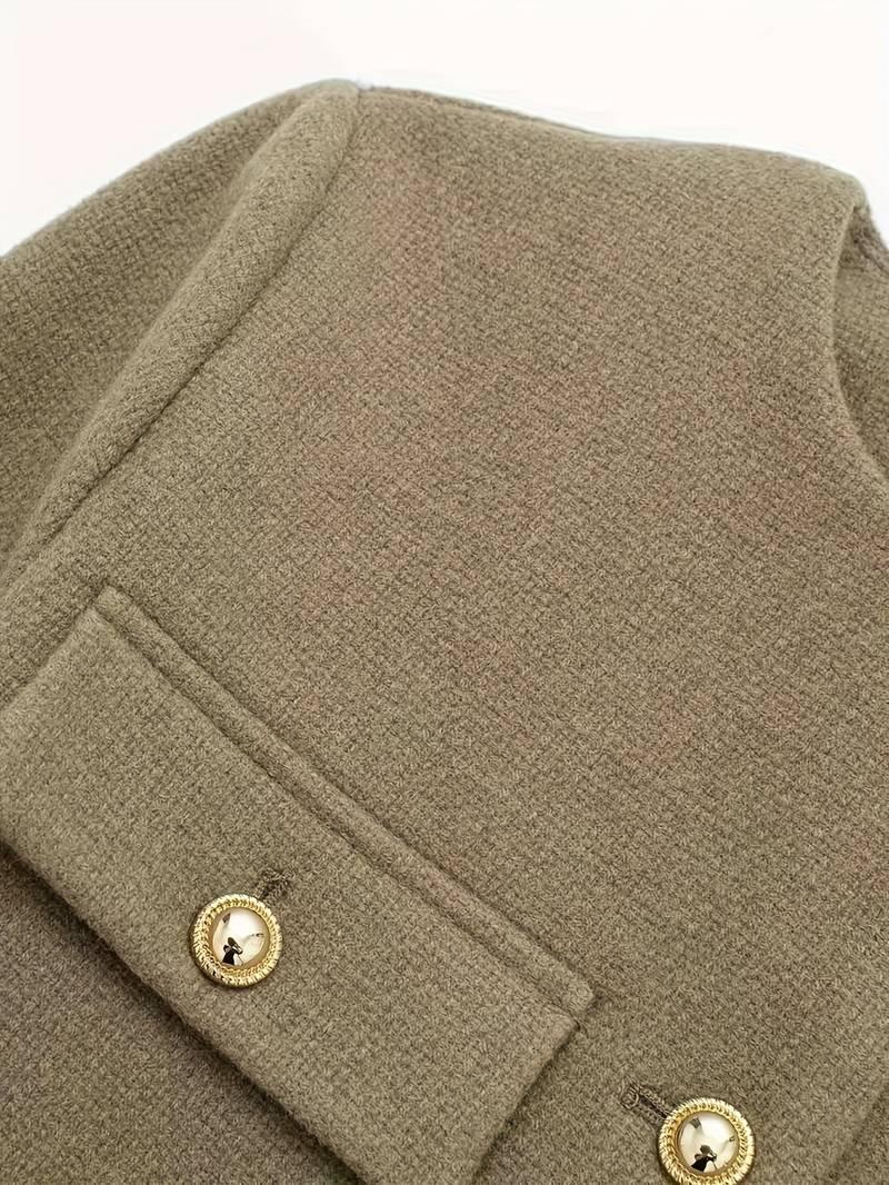 Classic Style Olive Green Cardigan