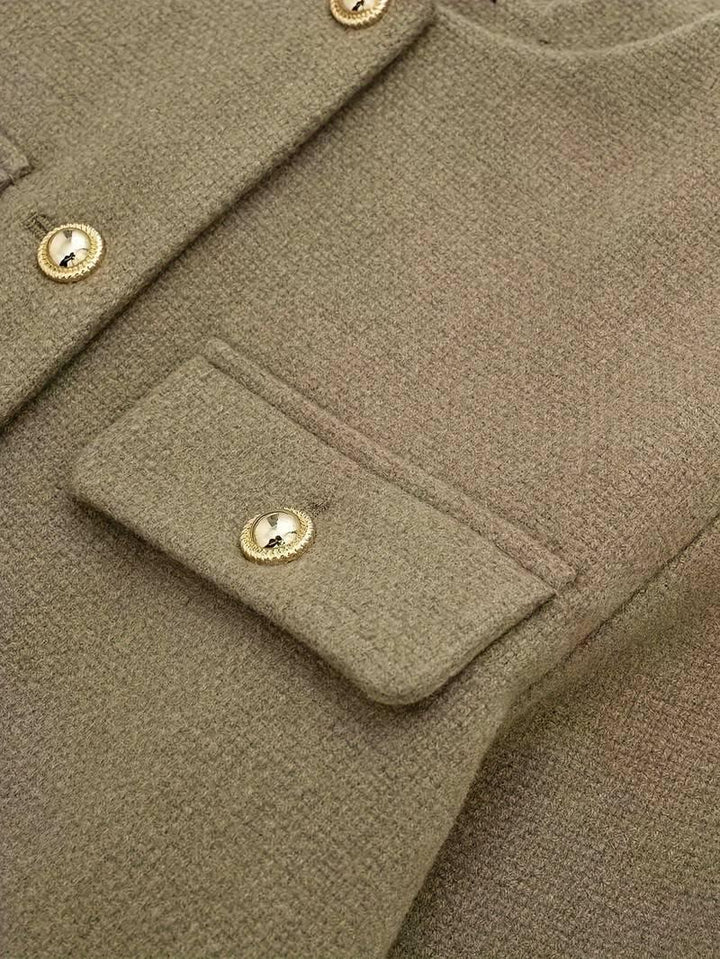 Classic Style Olive Green Cardigan