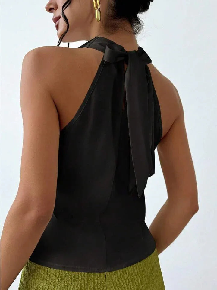 Always Elegant Halter Neck Backless Top