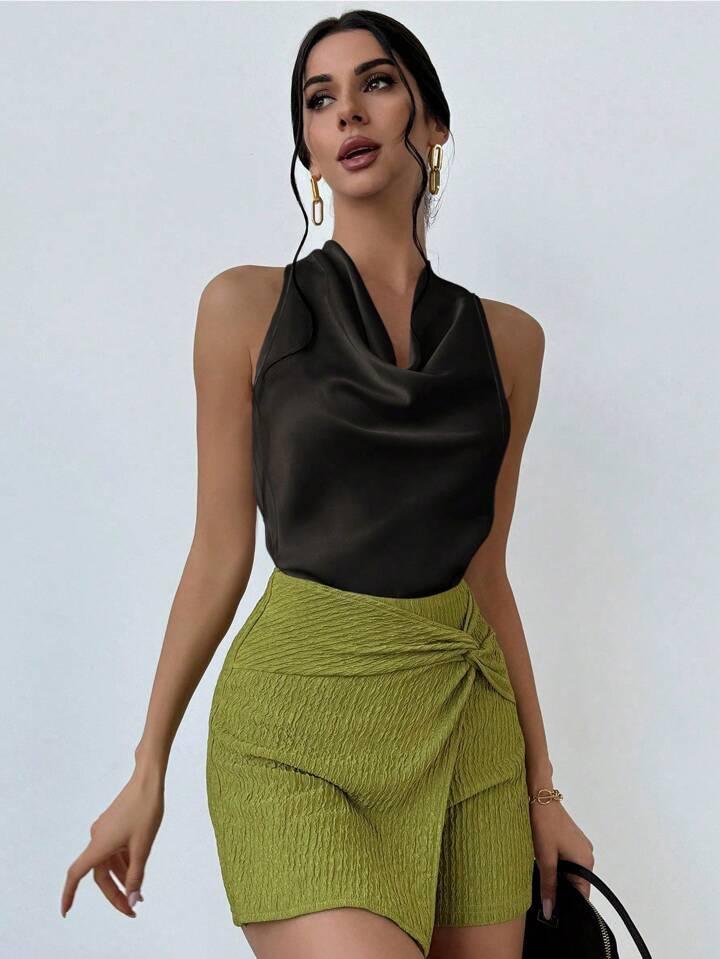 Always Elegant Halter Neck Backless Top