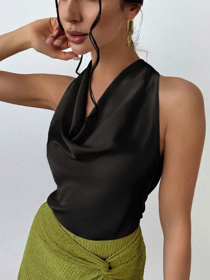 Always Elegant Halter Neck Backless Top