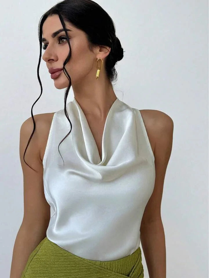 Always Elegant Halter Neck Backless Top