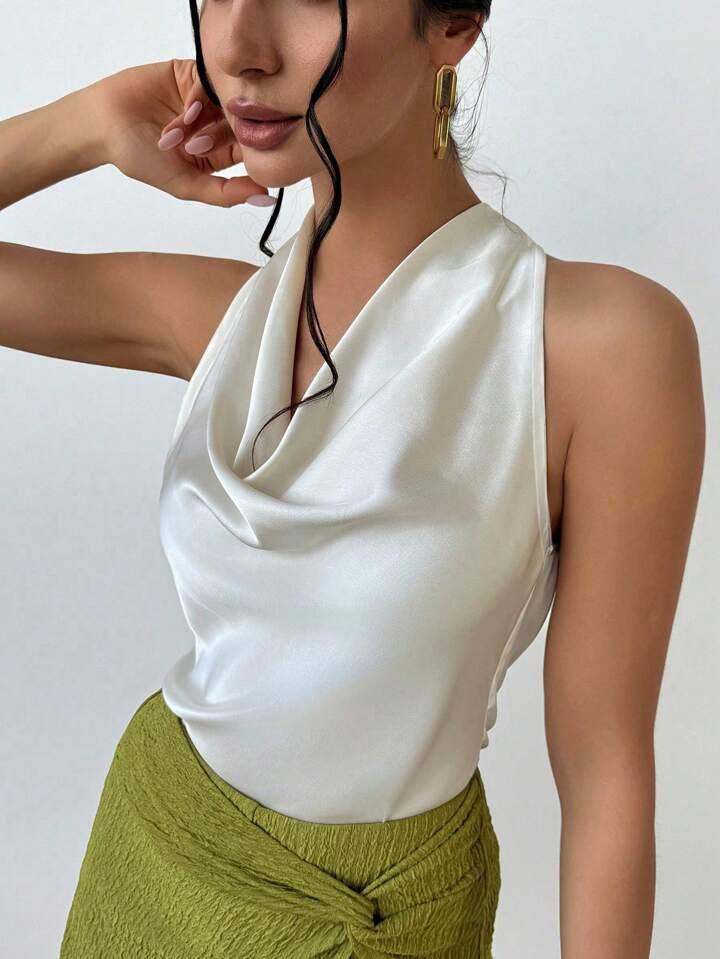 Always Elegant Halter Neck Backless Top