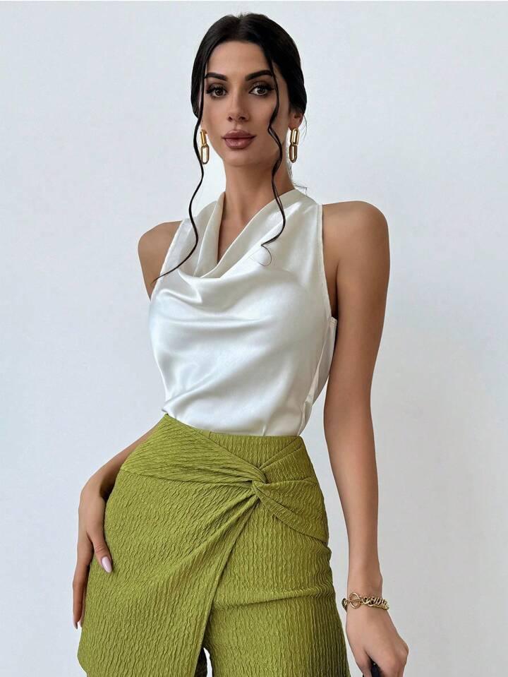 Always Elegant Halter Neck Backless Top