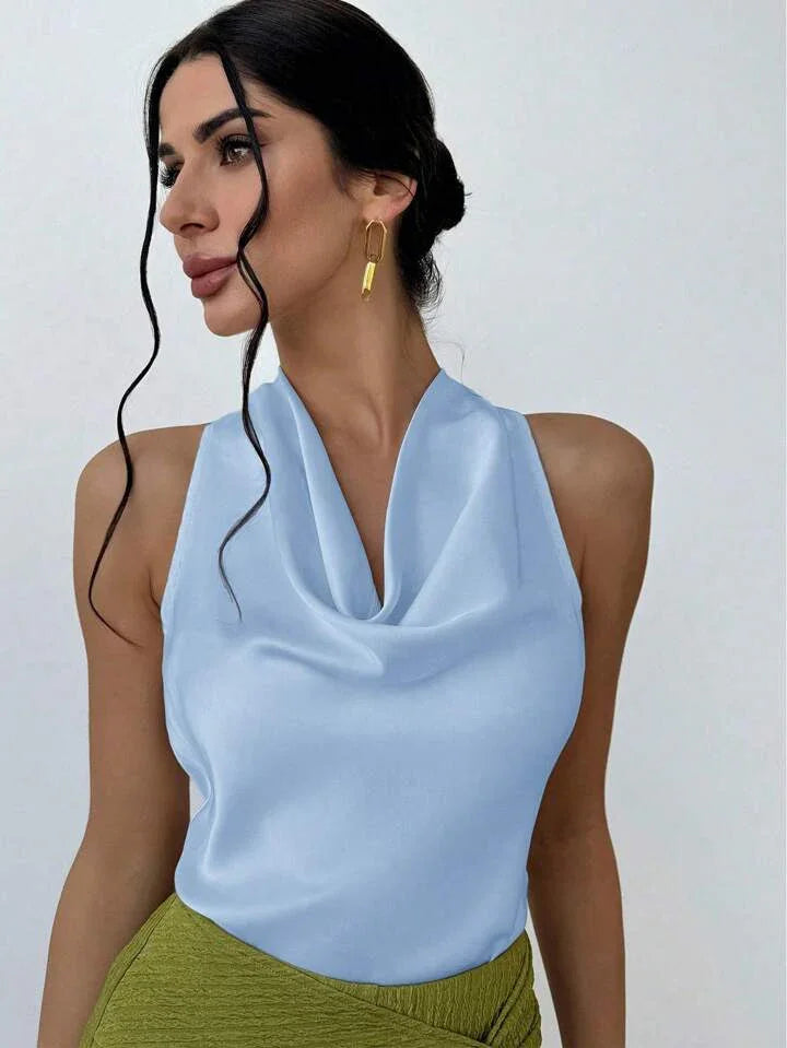 Always Elegant Halter Neck Backless Top