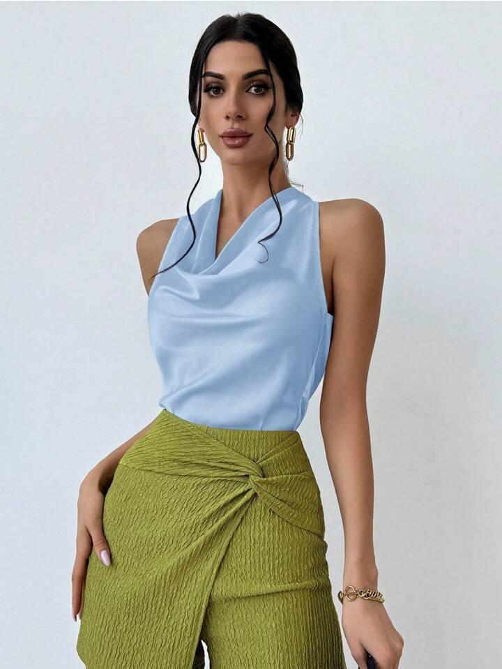 Always Elegant Halter Neck Backless Top