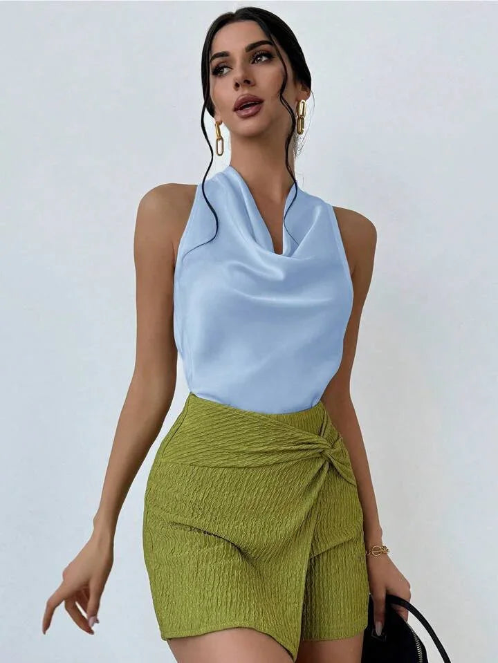 Always Elegant Halter Neck Backless Top