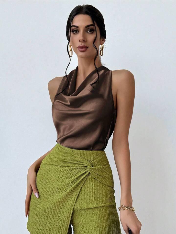 Always Elegant Halter Neck Backless Top