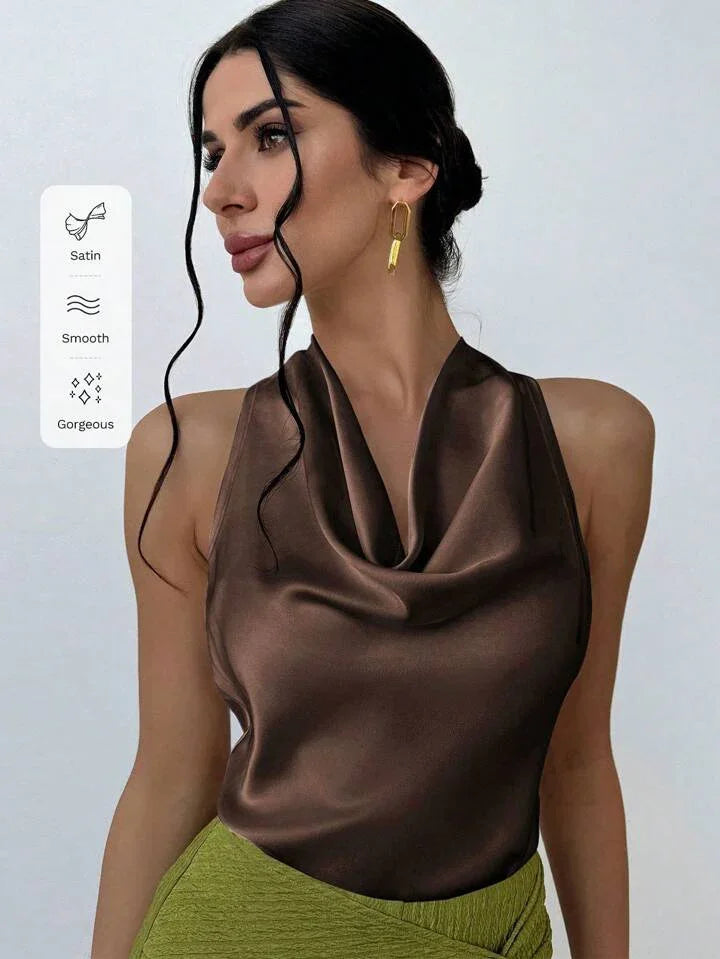 Always Elegant Halter Neck Backless Top