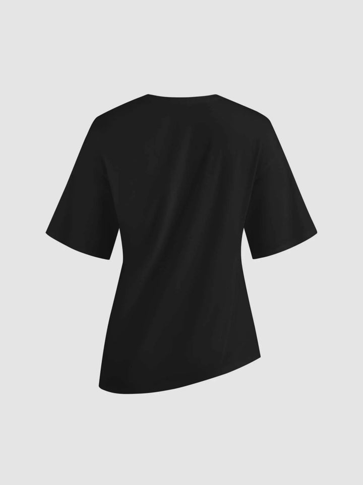 Smart Casual Cotton-blend Asymmetrical Hem Tee