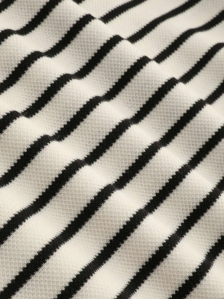 Sophisticated Stripe Breton Collared Pullover