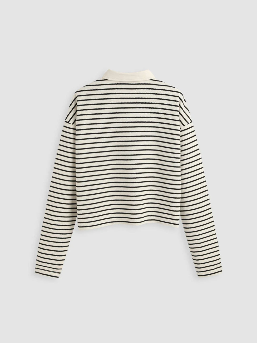 Sophisticated Stripe Breton Collared Pullover