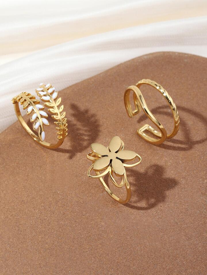3-Piece Nature-Inspired Ring Set