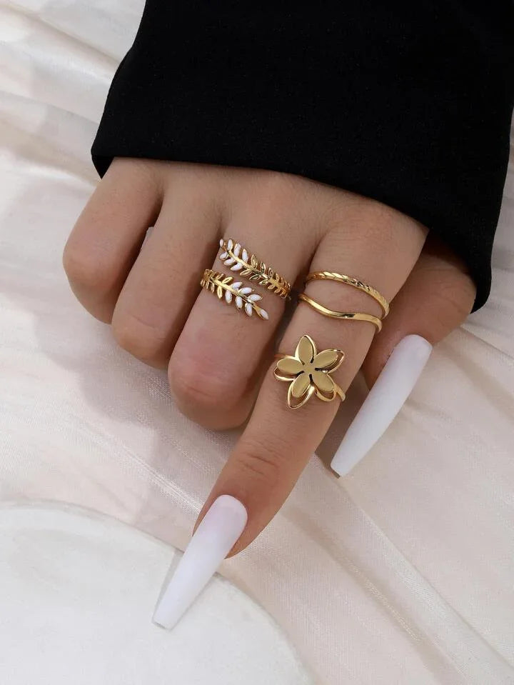 3-Piece Nature-Inspired Ring Set