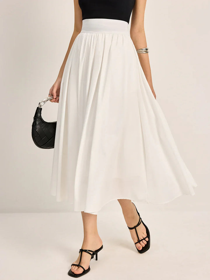 Casual Slim Fit High Waist Pleated Skirt