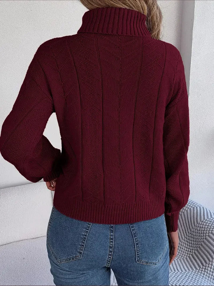 Collar Twist Knitted Pullover Sweater