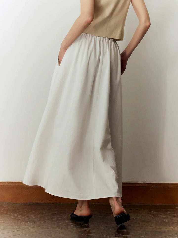 Temperament Commuting Solid Color Slim Pleated Skirt