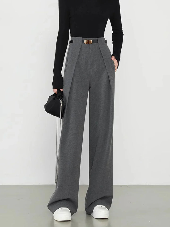 Always Elegant High-Waisted Wide-Leg Tailored Trousers