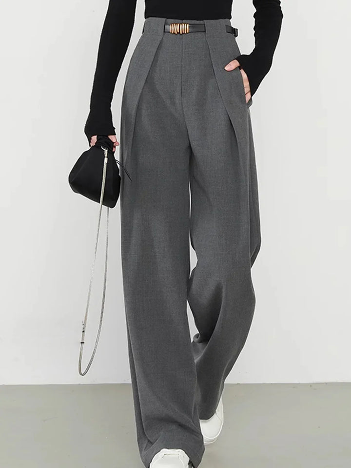 Always Elegant High-Waisted Wide-Leg Tailored Trousers